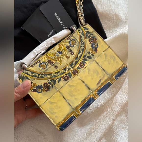 NWT Dole&Gabbana Maiolica Tile Print Rosalia Chain Bag - Picture 10 of 16